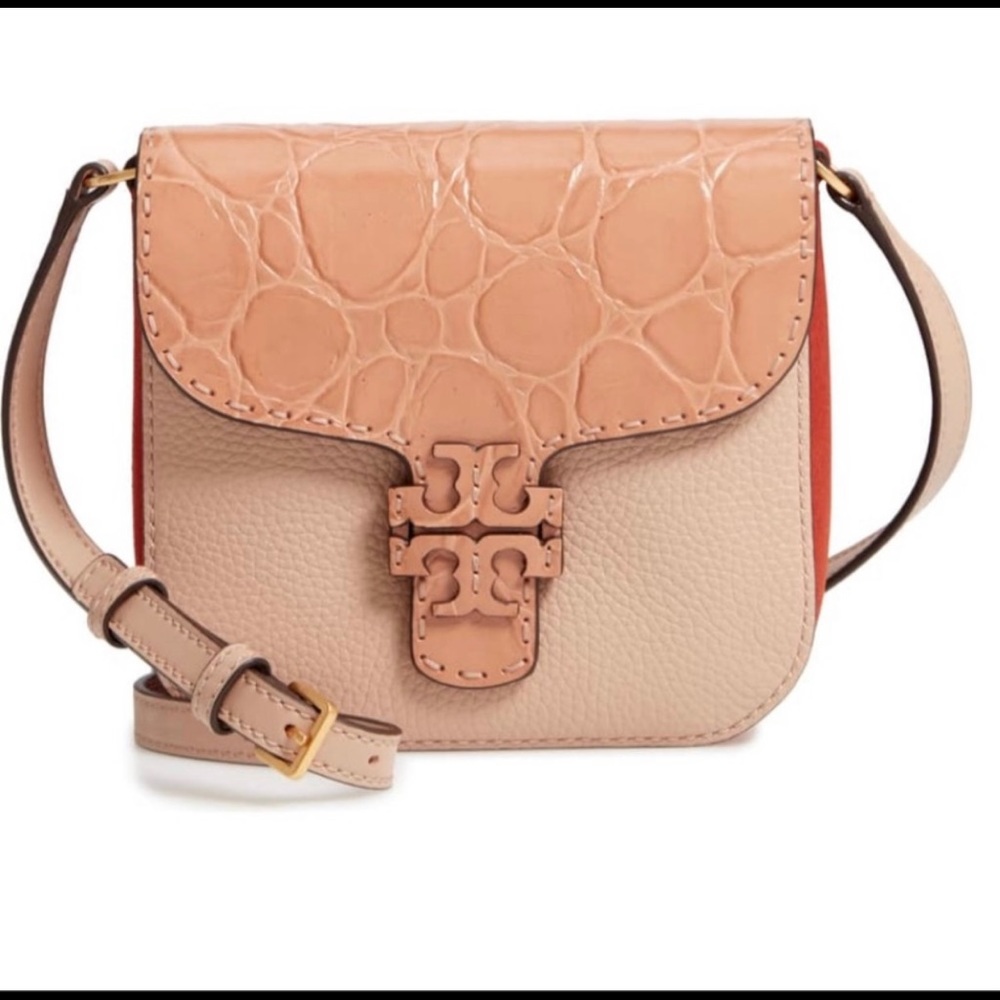 AUTHENTIC PRELOVED TORY BURCH CROC SATCHEL